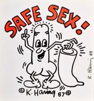 Keith Haring Safe Sex Mini Poster, Signed - Sold for $1,062 on 11-09-2019 (Lot 297).jpg